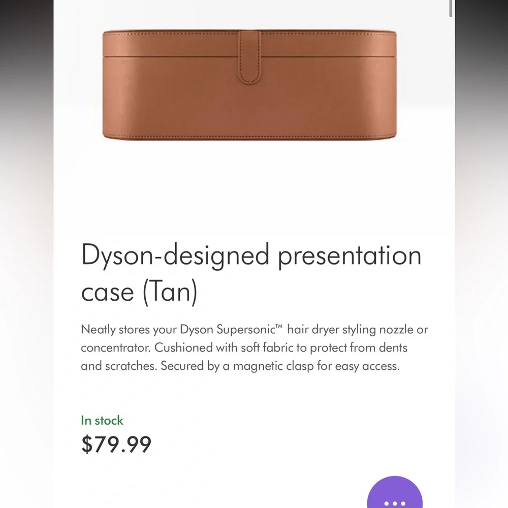 DYSON Airwrap Storage Case Hard Exterior With Magnet Snap Brown Like New - Picture 10 of 10